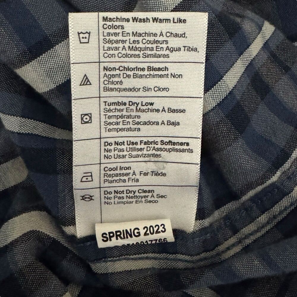 Carhartt Men 2XL Loose Fit Blue Plaid Button Down Shirt Short Sleeve Workwear - Picture 9 of 9